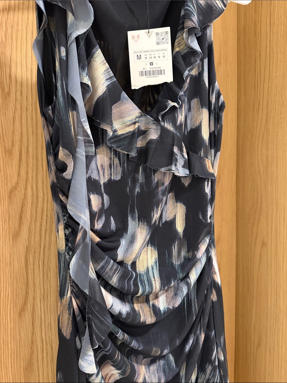 Zara Asymmetrical Black and Gray Dress